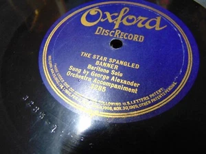 GEORGE ALEXANDER OXFORD 3285 78RPM RECORD STAR SPANGLED BANNER - Imagen 1 de 1