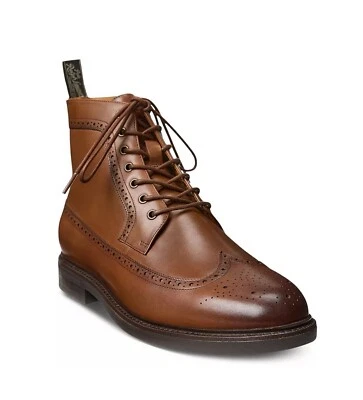Polo Ralph Lauren Para hombres Cuero Asher Punta de Ala Vestido Botas Polo Tostado EE. UU. 8,5 D $228 Foto 1 de 4