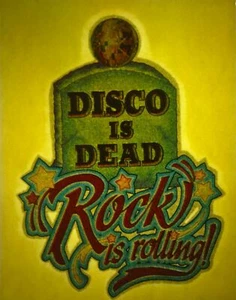 disco is dead vintage retro tshirt transfer print, glitter, new, gravestone, NOS - Picture 1 of 2