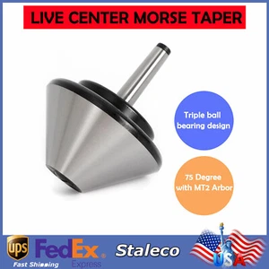 5"" MT-2 Bull Nose Live Center Morse Taper #2 Bull 75 grados para torno 120 mm - Imagen 1 de 10