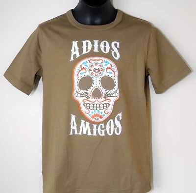 NUEVA Camisa Manga Corta Gap Kids Marrón Adios Amigos Apliques Calavera Azúcar Foto 1 de 2