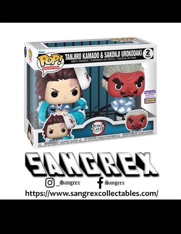 Demon Slayer - Tanjiro Kamado and Sakonji Urokodaki SDCC 2023 Funko Pop Vinyl Cover