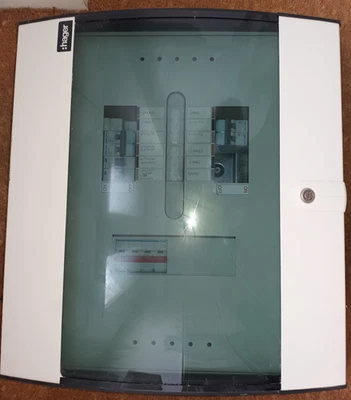 Hager JK104BG 125A 4 Way TPN Distribution Board Glazed Door - Image 1 of 4
