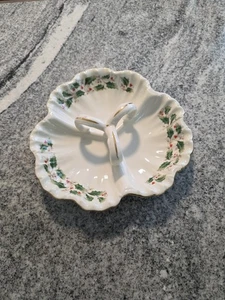 VTG Fine China Holiday Candy Dish Relish Tray 3 Section Piece - Picture 1 of 3