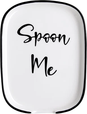 Ceramic Spoon Rest for Stove Top, Large Spoon Holder for Kitchen Counter, White  - Image 1 of 4