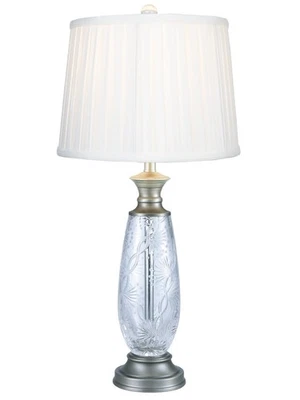 Lámpara de Mesa DALE TIFFANY IMPRESIONABLE Pantalla de Tambor Acampanada Pedestal Escalonado Alto Foto 1 de 2