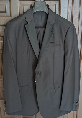 Esmoquin EMPORIO ARMANI G Line Trim Fit Super 130s Lana Negro, Talla 44 R 36" Cintura Foto 1 de 4