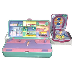 Vintage Polly Pocket 1989 Lot High Street Money Box Pollyworld Funfair, 2 Figure - Picture 1 of 19