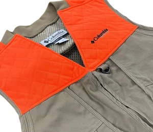Columbia Mens Hunting Vest Orange/ Beige Size XXL Storage Pockets - Picture 1 of 7