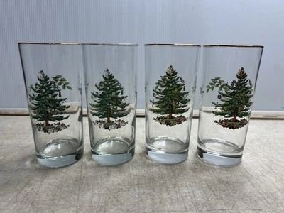 Винтажный Spode рождественская елка набор из 4 хайбол очки  - Изображение 1 из 4