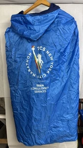 New York City Marathon Jacket Blue Road Runners NYRR Hooded Poncho Cape Coat! - Picture 1 of 4