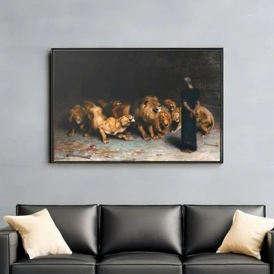 Daniel in the Lions Den by Briton Riviere Canvas/Poster Wall Art - Image 1 of 2