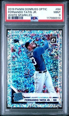 Panini Donruss Optic Fernando Tatis Jr 2019 White Sparkles #84 Padres PSA 9 Foto 1 de 2