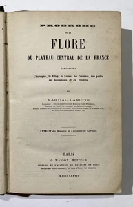 Lamotte - Prodrome flore plateau central France Auverge Velay 1877 / botanique - Imagen 1 de 1