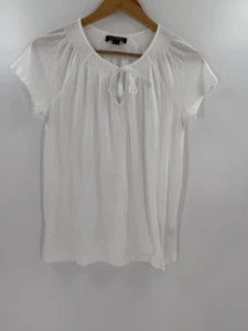 Ralph Lauren Blouse Womens SMALL White Tie Front Cottagecore Embroidery Boho - Picture 1 of 8