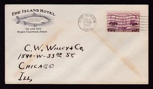 THE ISLAND HOTEL, PORT CLINTON, OHIO 1939 "ONE HOUR FROM LAKE TO OUR TABLE" - Picture 1 of 1