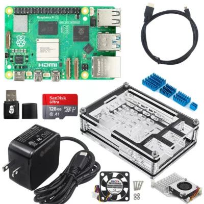 Raspberry Pi 5 4GB 8GB DIY Kit 9-layer Acrylic Case Power Adapter HDMI Cool Fan - Image 1 of 4