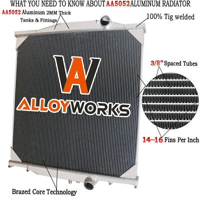 2 Row Radiator For 2003-2009 Volvo VT VNL WC VNM VN WI WX 10.8L 12.8L 14.6L 1999 Foto 1 de 4