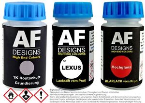 Lackstift für Lexus 41U Black Klarlack Grundierung Autolack Set