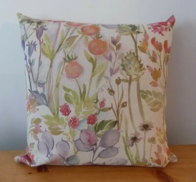 Voyage Hedgerow Autumn Cushion Cover Floral Pillow Cotton Linen Fabric 16"18"Zip - Image 1 of 4