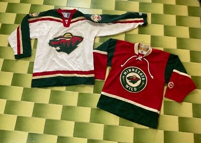 Vintage Two NHL Minnesota Wild Youth Sz L/XL CCM Jersey & Youth S/M Koho Jersey - Image 1 of 4
