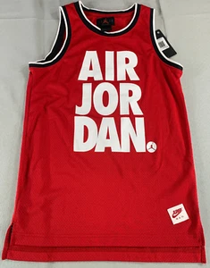 Jordan Air Jordan Jumpman Jersey Boys L Red White Mesh Tank Gym Retro NWT 12-13 - Picture 1 of 9