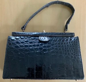 Vintage Alligator by Vassar Handbag Purse Black - Picture 1 of 6