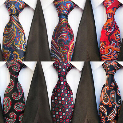 Classy Paisley Pattern Red Blue Green Purple Silk Tie Men's Necktie 3.15  A083 • 7.99€