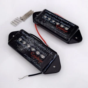 1set Epiphone Black  Pickups P90 Dogear Style Single Coil Bridge Pickups - Bild 1 von 10