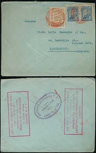 COLOMBIA 1923 BOXED LANGSTAFF LIVERPOOL+ GB INFO BUREAU...RED AIRMAIL.OLIVERO - Picture 1 of 1