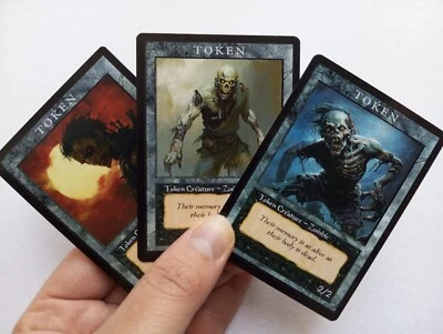  3x Zombie Token old style / 3x Token de zombi MTG. Estilo retro - Imagen 1 de 4