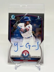 2023 Bowman Chrome Yosy Galan 1st Prospect Refractor Auto CPA-YGA Rangers - Picture 1 of 2