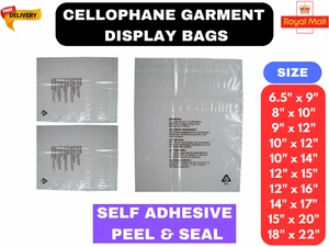 Clear Self Adhesive Seal Plastic Bags Large Medium Small Cellophane Sweets Bags - Picture 1 of 1