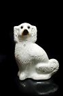 ANTIQUE STAFFORDSHIRE WHITE FLAT BACK KING CHARLES CURLED TAIL SPANIEL