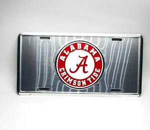 NCAA Licensed ALABAMA CRIMSON TIDE 3D EMBOSSED METAL CAR NOVELTY LICENSE PLATE - Picture 1 of 12