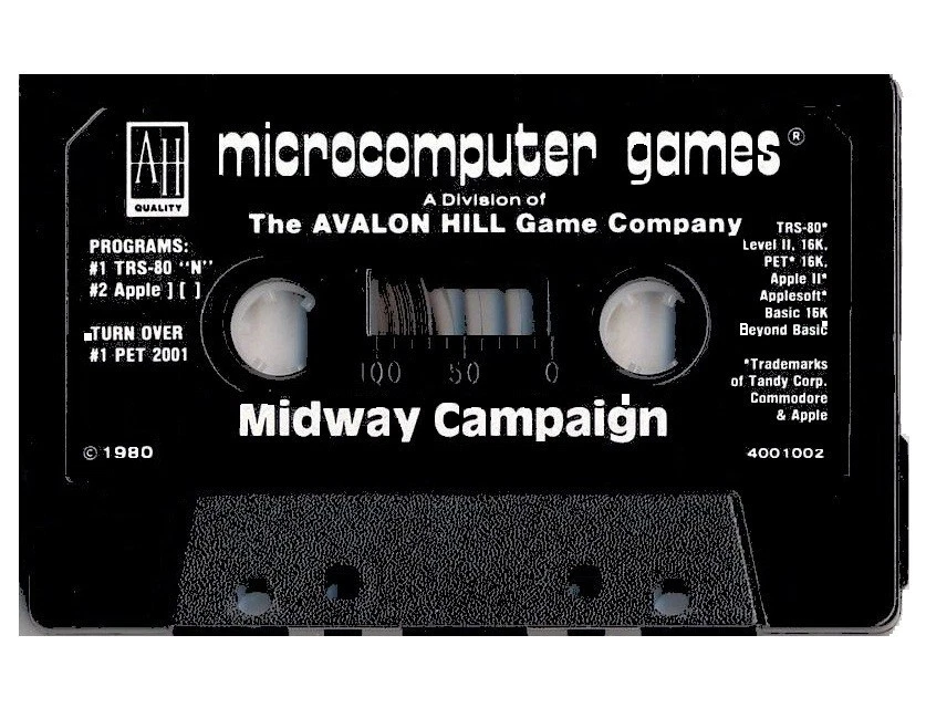 RARE Cassette of Midway Campaign by Avalon Hill for Apple II, PET, TRS-80 - Image 1 of 1
