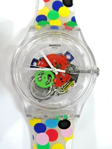 A Rare 2019 Swatch Designer Watch by Alessandro Mendini SPOT THE DOT SUOZ213 - Picture 1 of 12