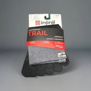 Injinji Trail Midweight Mini-Crew Toe Socks Men’s L Gray COOLMAX Blister Free - Picture 1 of 2