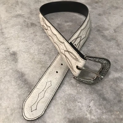 Cinturón Idyllwind Mujer Pequeño Blanco Cuero Occidental Hebilla Grabada Vaquera Rodeo Foto 1 de 4