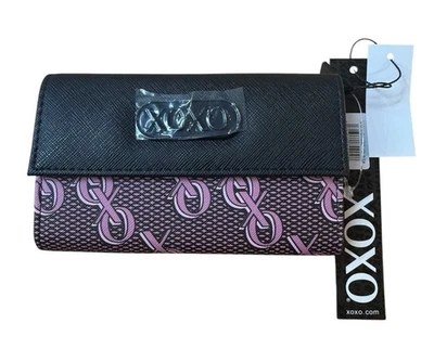 XOXO Mujer’s Mónica Tri Plegable Negro Y Rosa Moneda Tarjeta Identificación Estuche Nuevo Foto 1 de 4