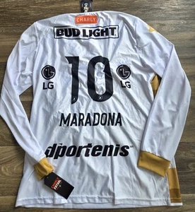 NWT Charly Dorados De Sinaloa 17/18 LS Maradona Soccer Jersey White/Gold Size XL - Picture 1 of 8