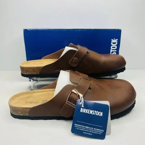 Birkenstock Boston Soft Footbed Clogs Mens Size 45 EU Narrow Brown Leather Shoes - Picture 1 of 10