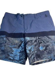 Pantalones Cortos de Pesca Híbridos Realtree Hombres Azul Camuflaje Rendimiento XL Exterior - Imagen 1 de 7