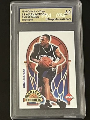 1996 Collectors Edge No8 Allen Iverson Radical Recruits почти как новая 8 класс.  #50040849 - Изображение 1 из 2