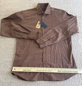 Brancaccio Herren Langarm Hemd Regular Slim 100% Baumwolle Large.16" Neck - Bild 1 von 13