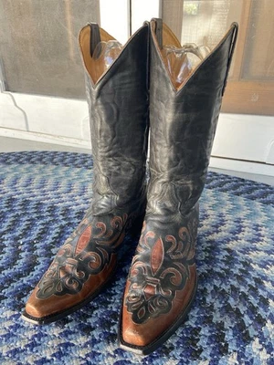 OLD GRINGO INLAY OVERLAY FINE CUSTOM QUALITY HANDMADE COWBOY BOOTS SIZE 11-11.5D - Image 1 of 4