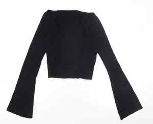 Divided Women's Black Cropped Blouse Size 10 - Picture 1 of 12