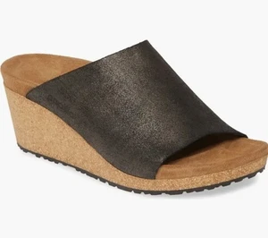 Papillio Birkenstock Namica Wedge Sandal Women's Size 37 Black Metallic NEW - Picture 1 of 10