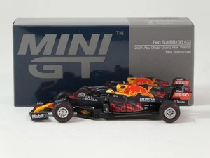 MINI GT Red Bull RB16B #33 Verstappen winner Abu Dhabi WC 2021 1/64 MGT00835-L - Foto 1 di 3