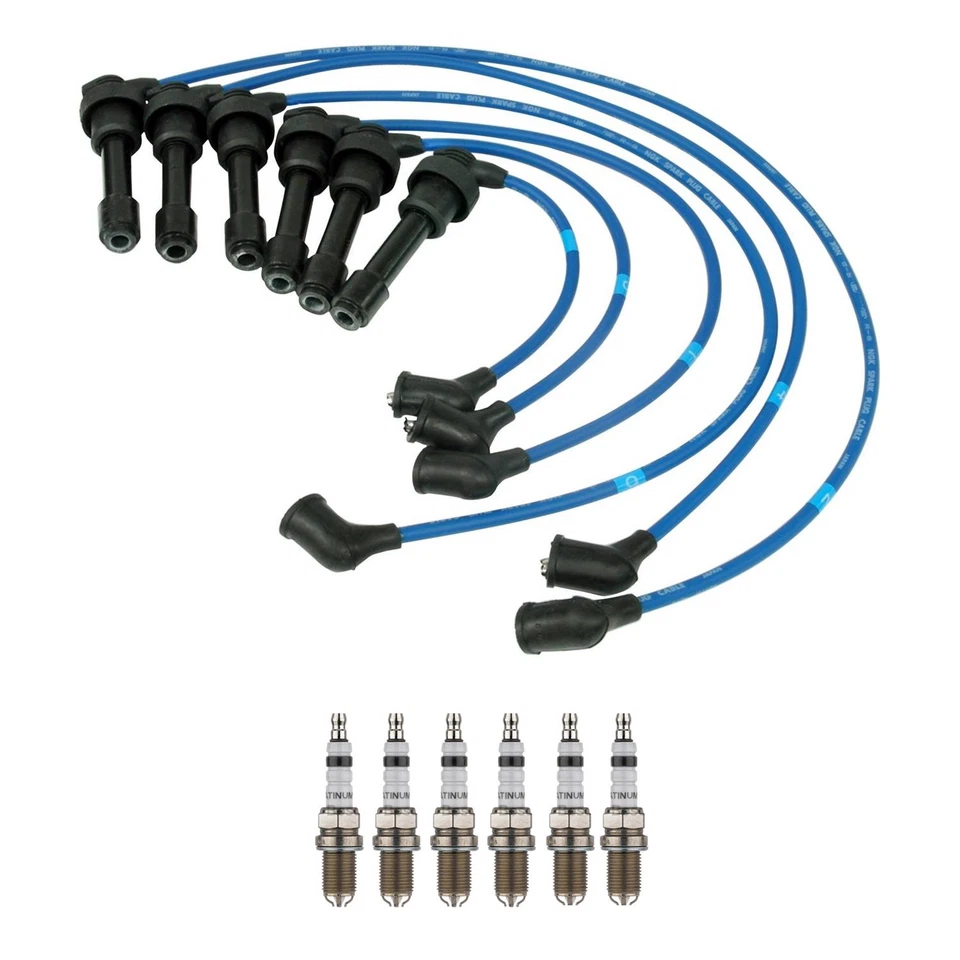 Juego de cables NGK y kit de 6 bujías Bosch Platinum+4 para 3000GT Diamante Stealth V6 Foto 1 de 1